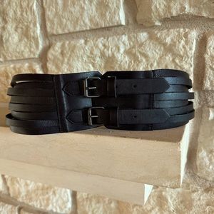 Plein Sud, Veau Veritable, Black Leather Belt XS